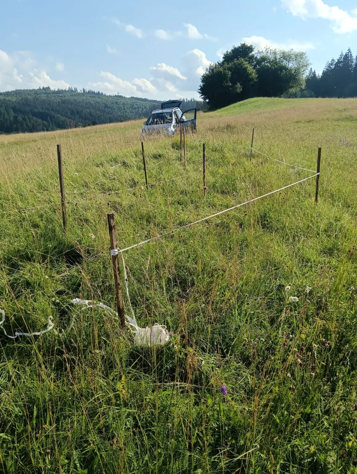 Vytyčovanie miesta pre Lavičku nad Rudinou